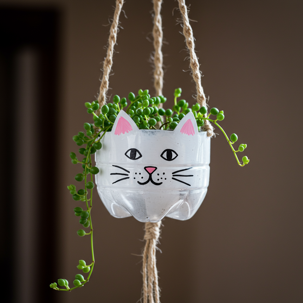 2. Upcycled Plastic Bottle Planters