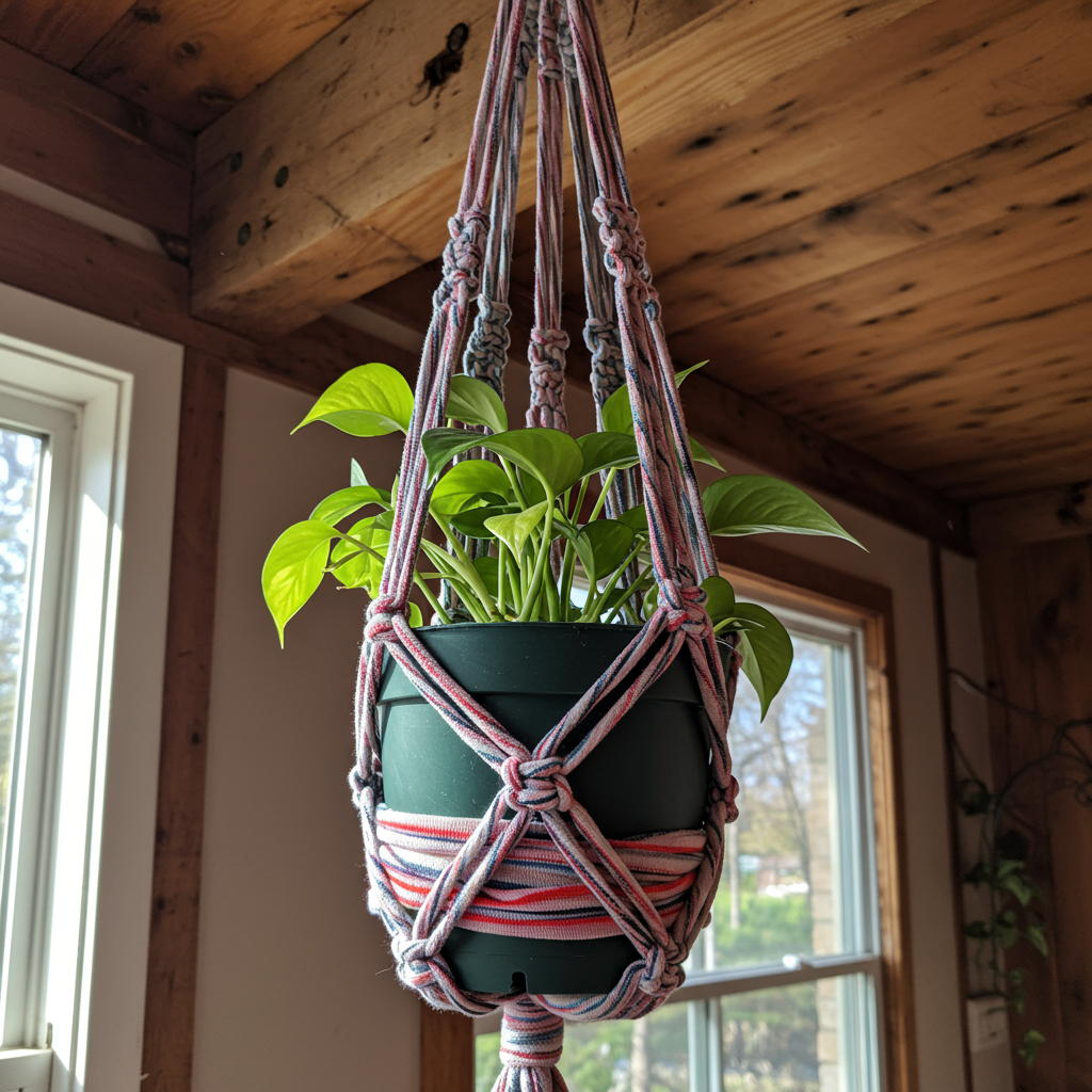 11. Old T-Shirt Plant Hanger
