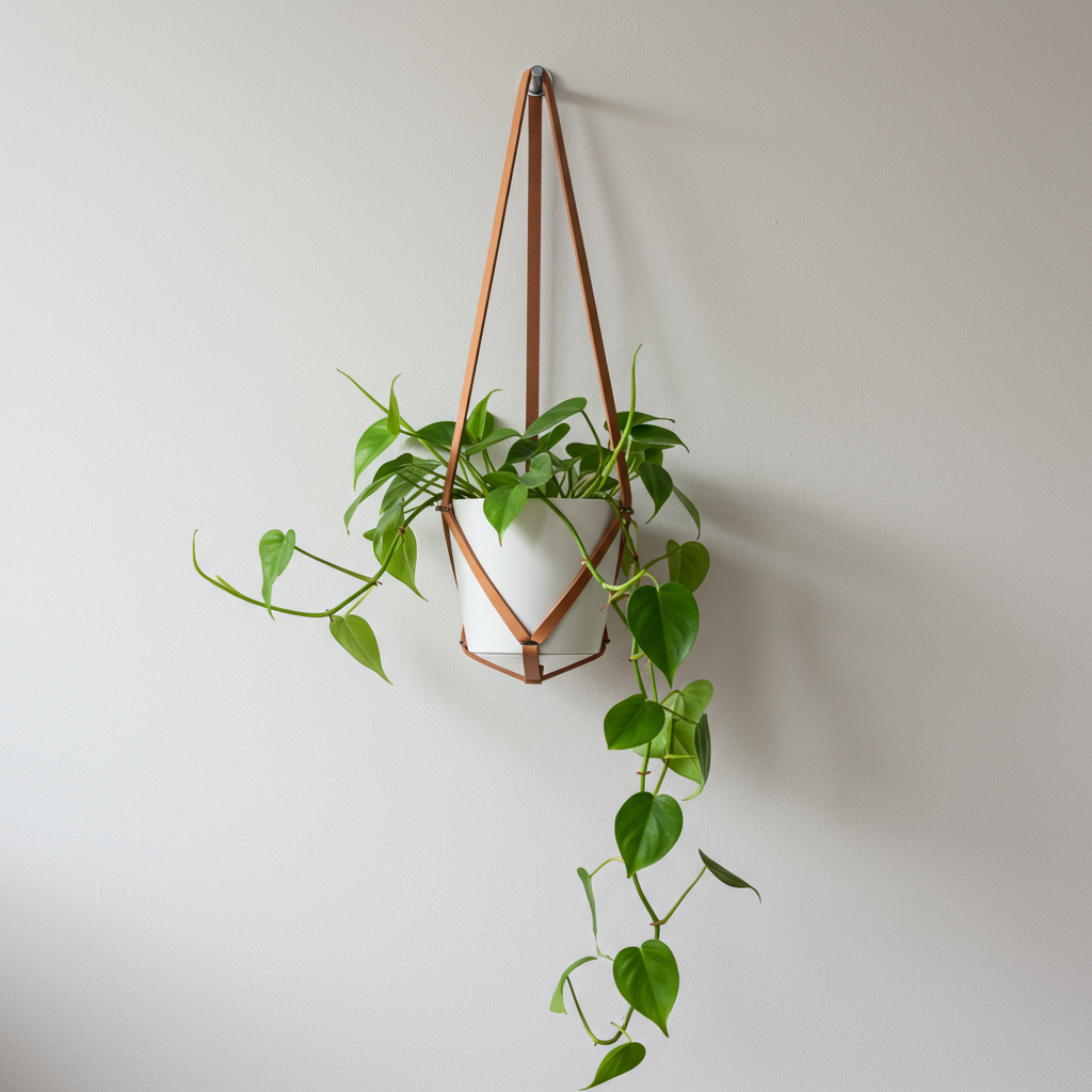 3. The Minimalist Leather Strap Hanger