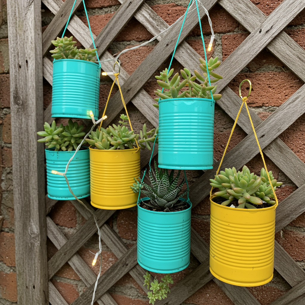 4. Painted Can Planters