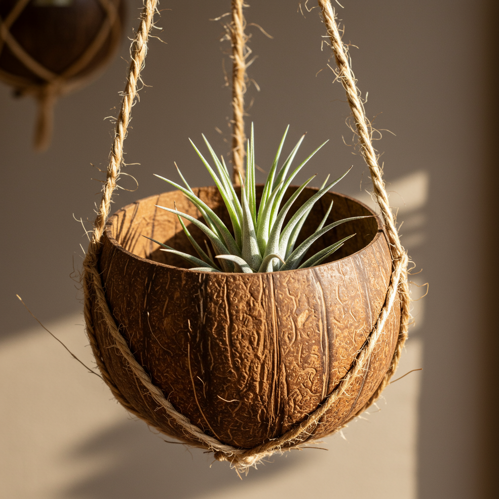 5. Coconut Shell Hangers