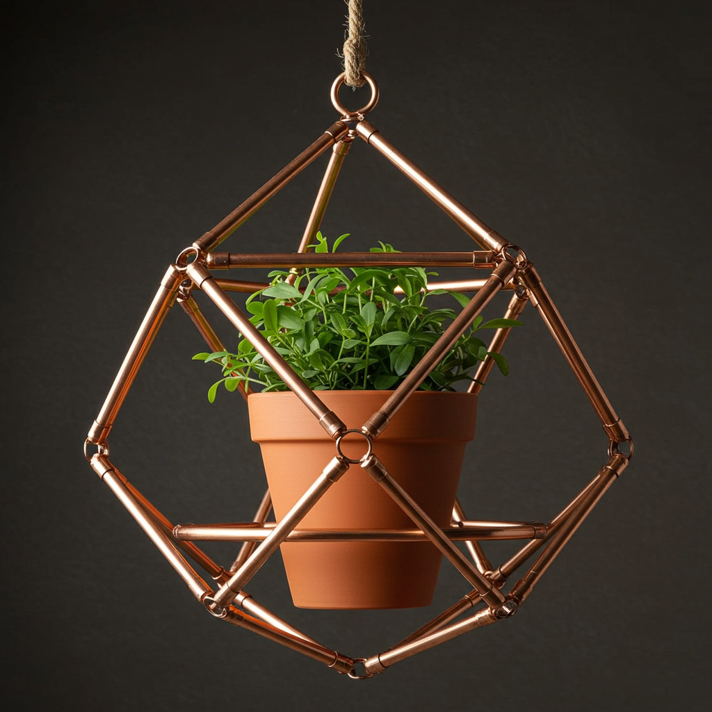7. Chic Copper Pipe Planter