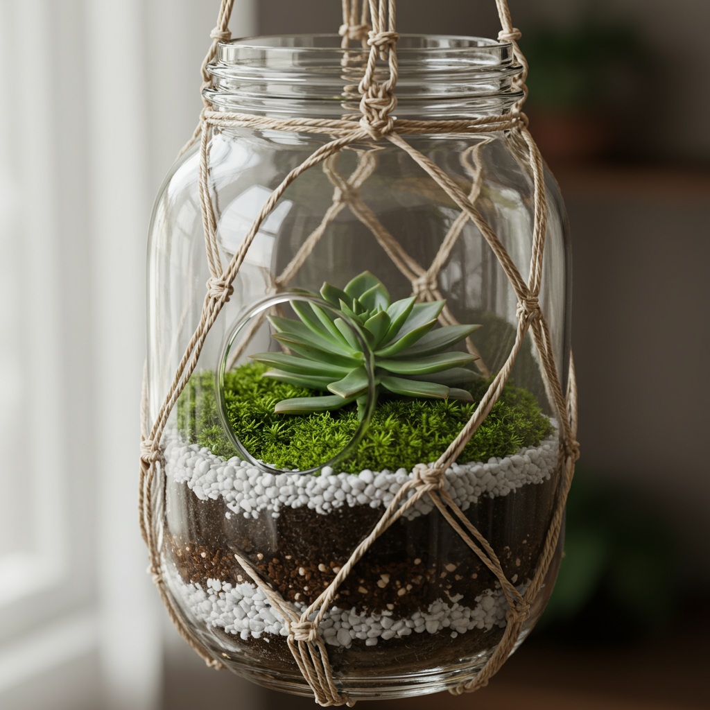 9. Glass Jar Terrarium Hangers